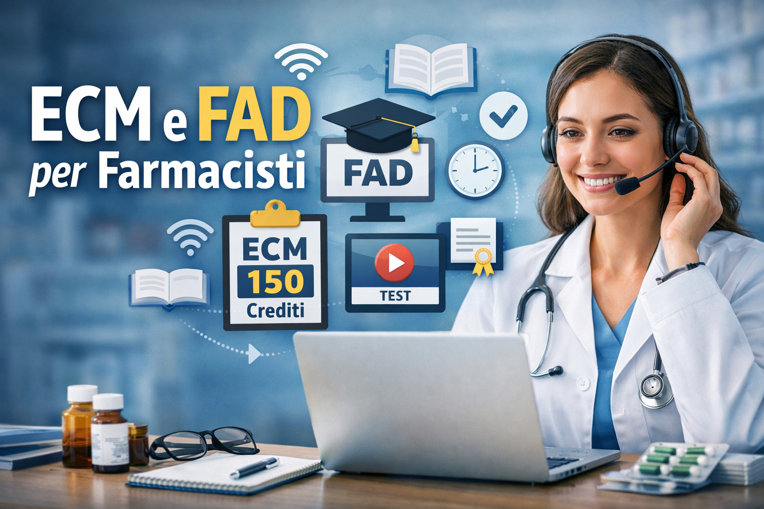 ECM farmacista, crediti ECM farmacista, ECM FAD farmacista, corsi ECM FAD, obbligo ECM farmacisti, limiti ECM FAD, crediti ECM a distanza