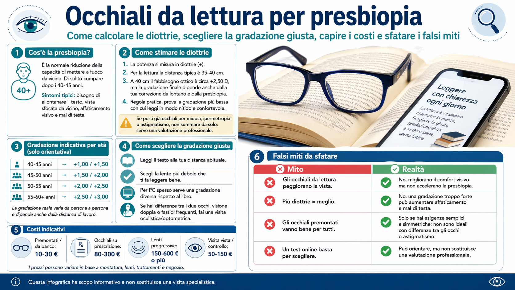 Presbiopia: guida alla scelta degli occhiali